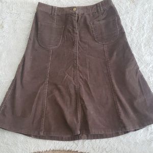 Size 6 brown corduroy skirt a-line sz 6